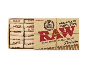 Фильтры для самокруток Raw Prerolled Cone Tips бумажные конические (21 шт) - фото 12320