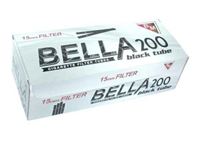 Гильзы для сигарет Bella Black Tube 15 мм (200 шт.) - фото 17244