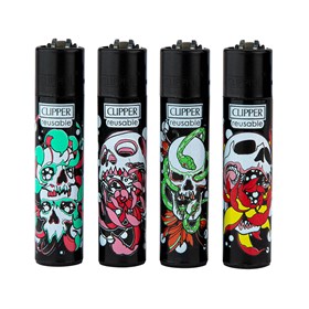 Зажигалка Clipper CP11R  Skulls N Flowers - фото 20591