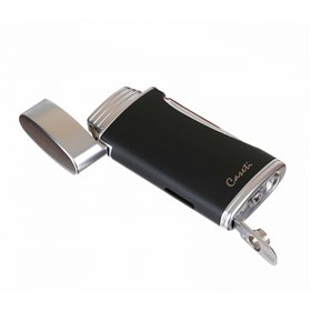 Зажигалка Caseti сигарная турбо (двойное пламя), черная CA583-1 - фото 20618