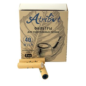 Фильтры для трубки Atribut угольные 9мм (упаковка 40 шт) - фото 21097